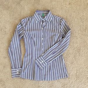 Purple striped fitted shirt by Benetton
